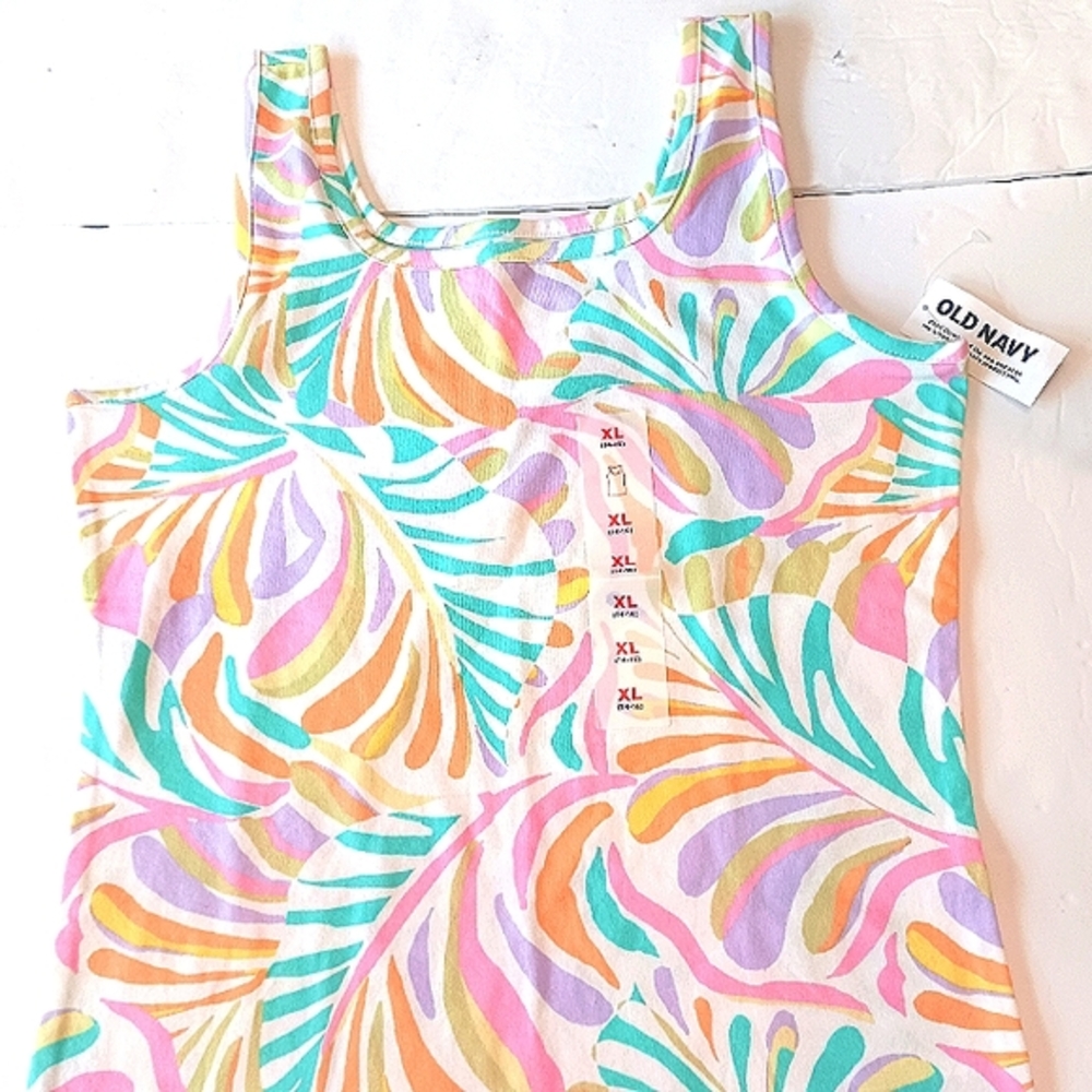 NWT Old Navy Girl's Sleeveless Pastel Pattern Tank Top Extra Large 14/16